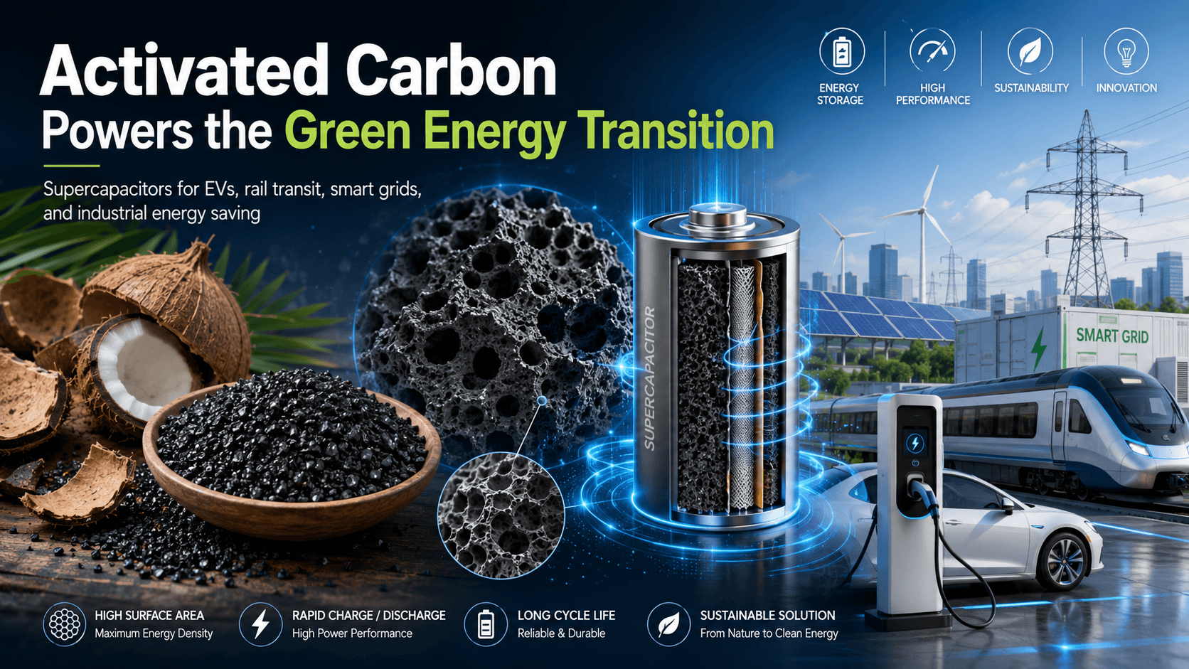 Supercapacitor Activated Carbon Breakthroughs – Powering the Green Energy Transition
